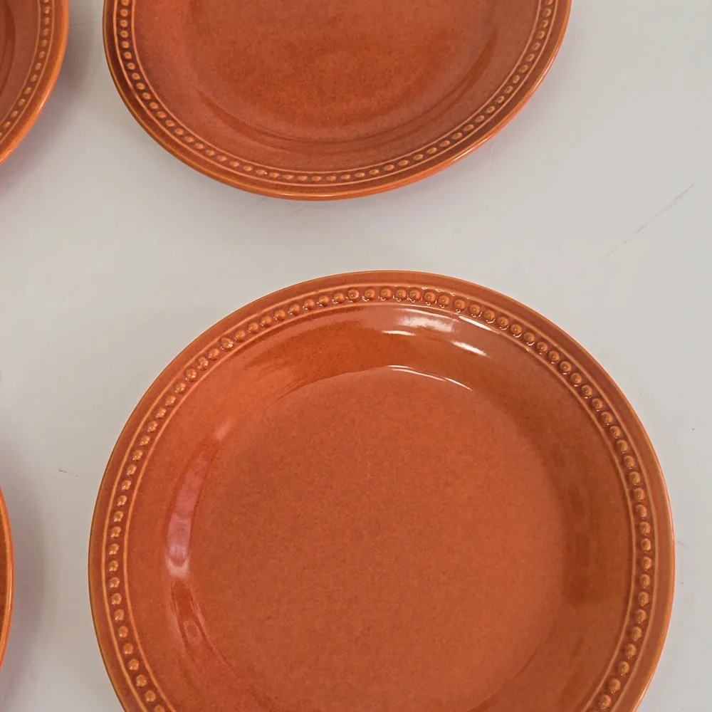 New Pier 1 Imports Set Of 4 Salad Plates Stoneware Nutmeg